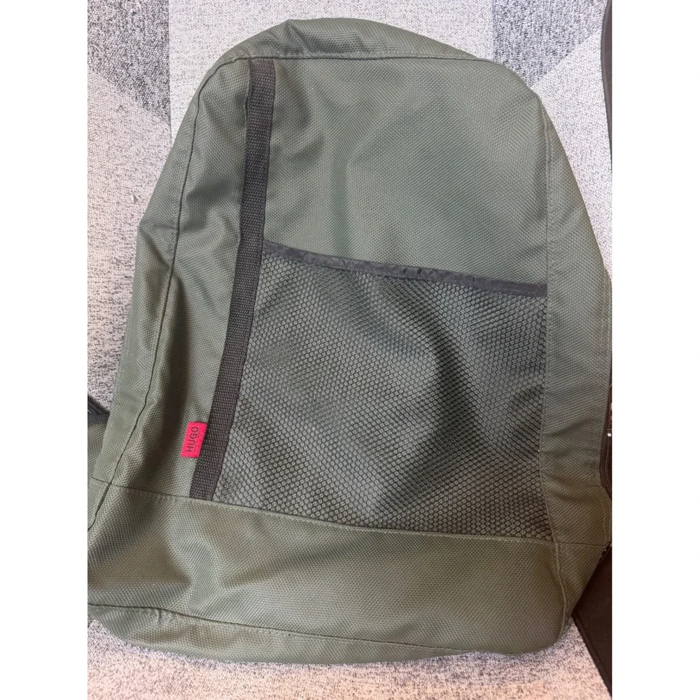 HUGO Hugo Boss Sling Backpack Olive Green Nylon Crossbody Bag Mesh Pocket